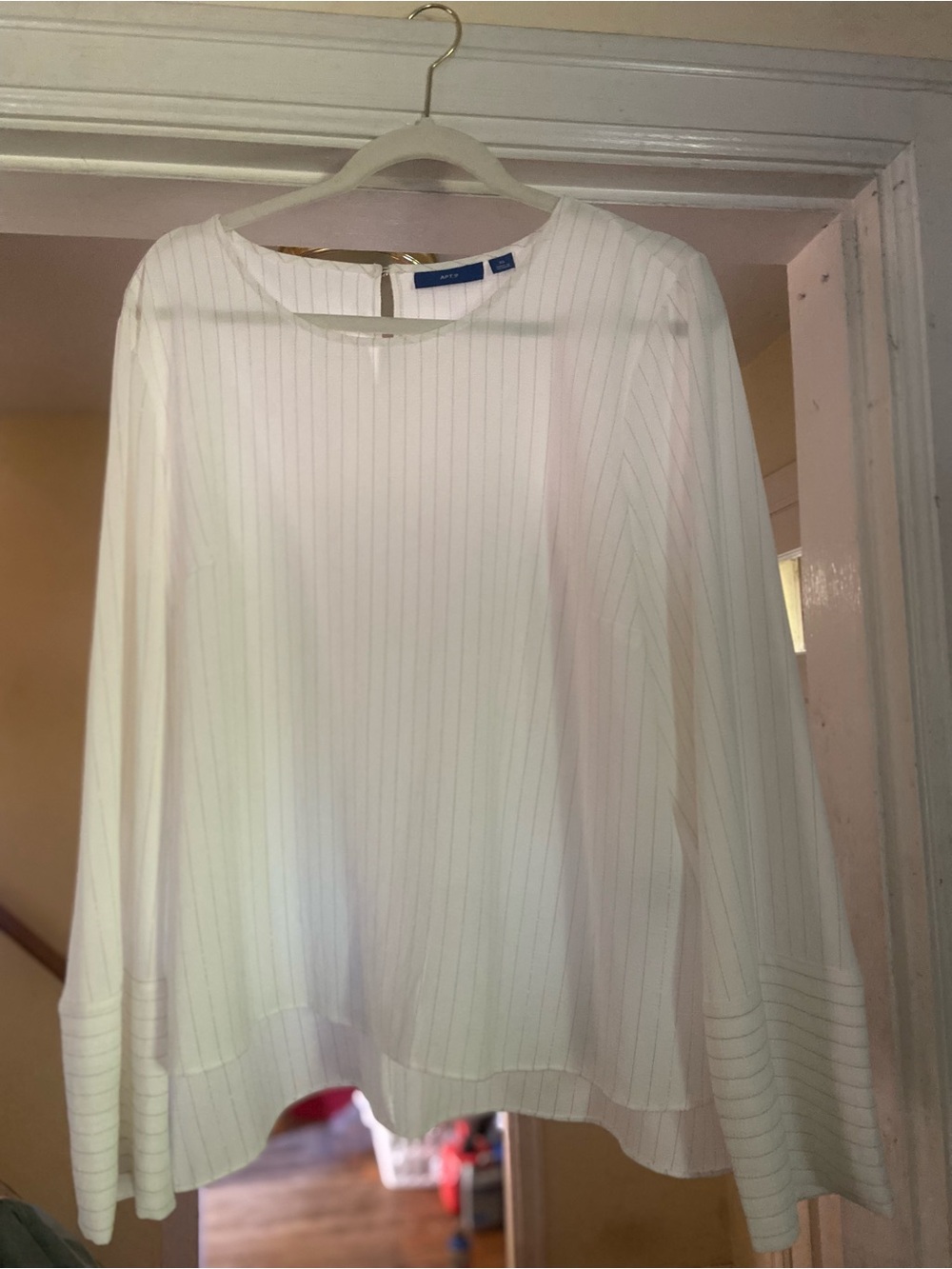 Apt. 9 Ivory Pinstripe Boatneck Blouse